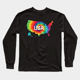 Tie Dye usa Long Sleeve T-Shirt